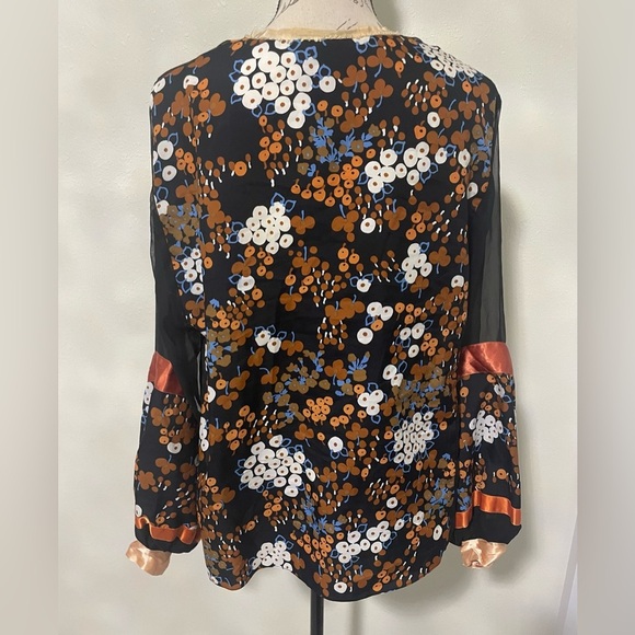🍂 Chic Sheer Black Floral Kimono top by Wilma Fashions VTG - Picture 3 of 5